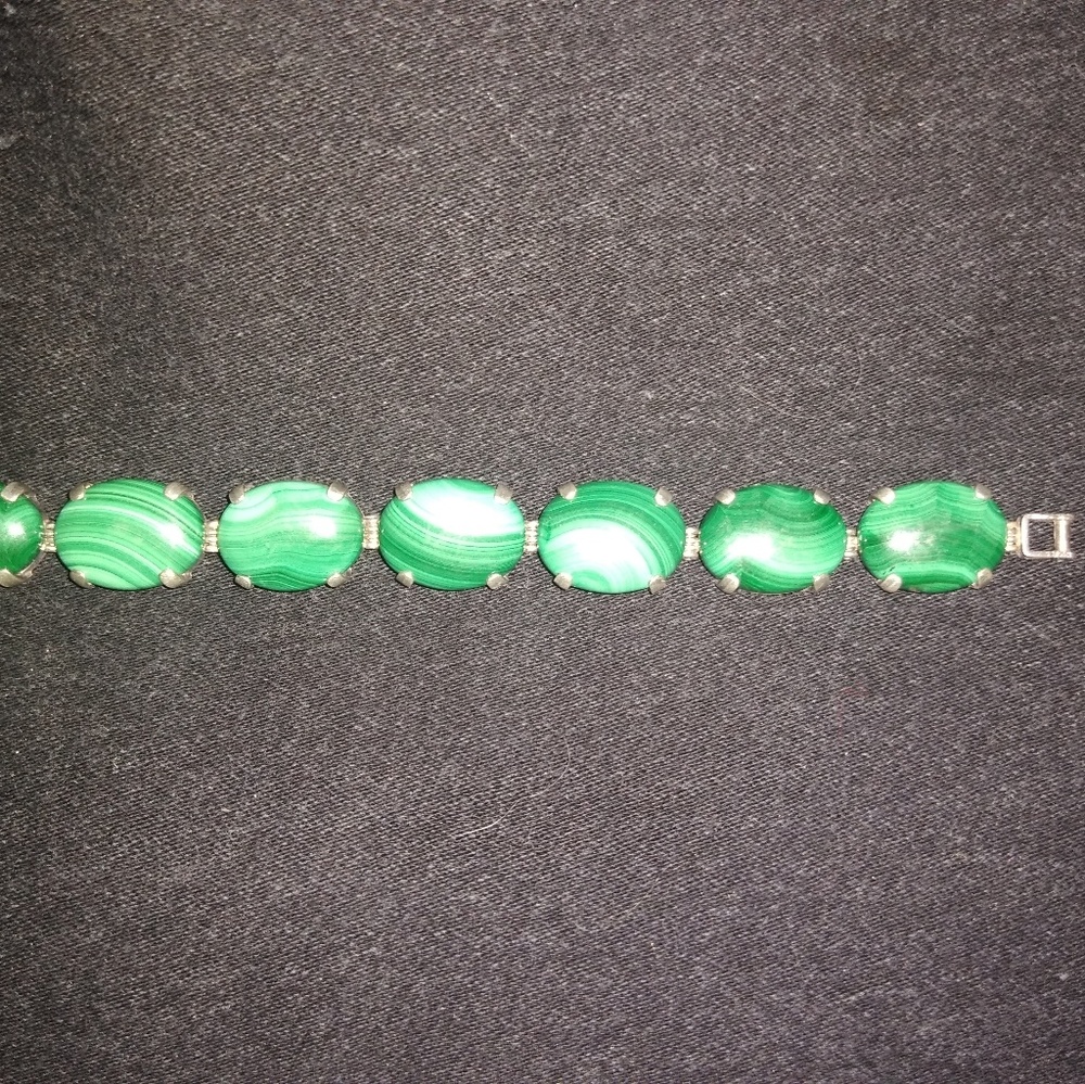 Malachite and .925 silver bracelet